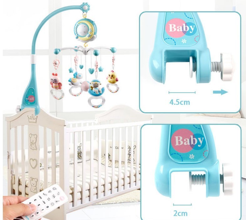 Rotating Rattles Crib Mobile with Musical Projection