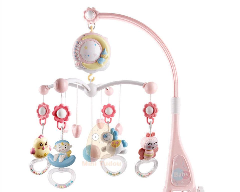 Rotating Rattles Crib Mobile with Musical Projection